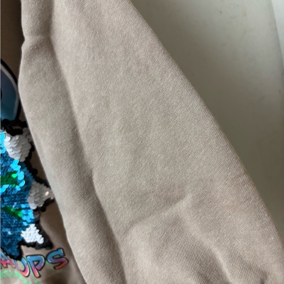 H&M Tan Dino Flip Sequins Graphic Hoodie Sweatshirt - Picture 6 of 9